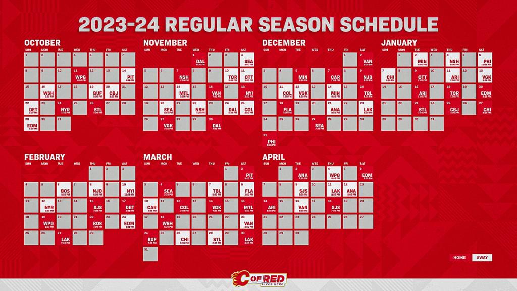 Flames 2023-24 Jersey Schedule